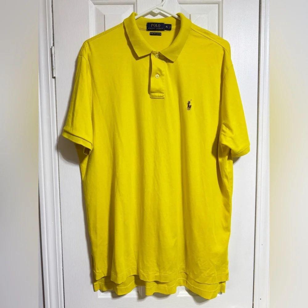 POLO Ralph Lauren bright yellow pima soft touch cotton polo shirt men’s XL